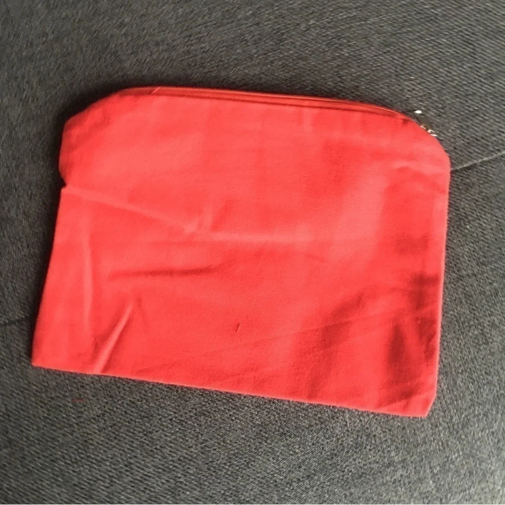 “Sparkle Every Day” Makeup Bag, Travel Pouch, Red, White